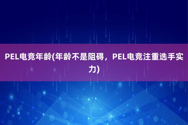 PEL电竞年龄(年龄不是阻碍，PEL电竞注重选手实力)