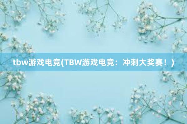 tbw游戏电竞(TBW游戏电竞：冲刺大奖赛！)