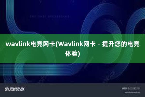 wavlink电竞网卡(Wavlink网卡 - 提升您的电竞体验)