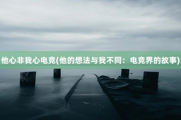 他心非我心电竞(他的想法与我不同：电竞界的故事)