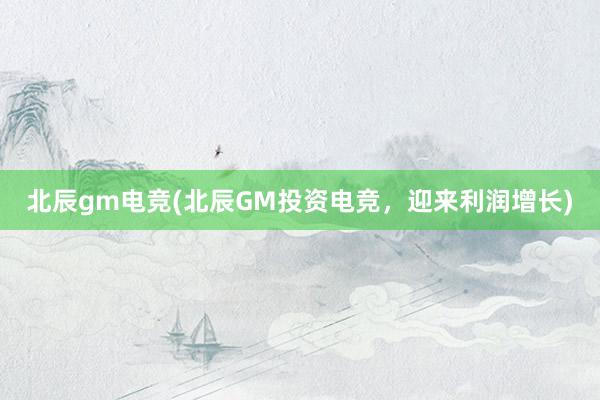 北辰gm电竞(北辰GM投资电竞，迎来利润增长)