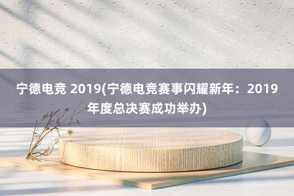 宁德电竞 2019(宁德电竞赛事闪耀新年：2019年度总决赛成功举办)