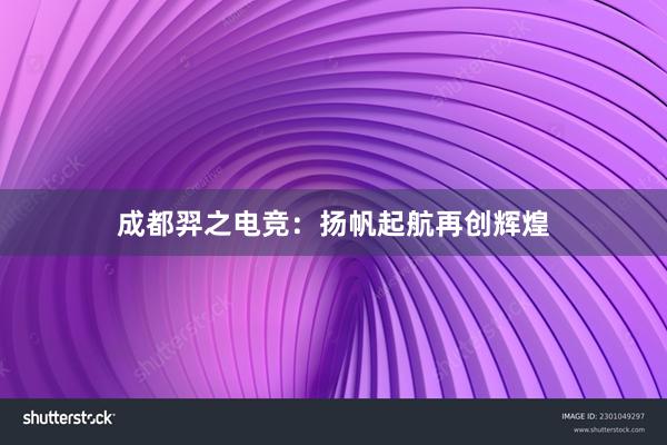 成都羿之电竞：扬帆起航再创辉煌