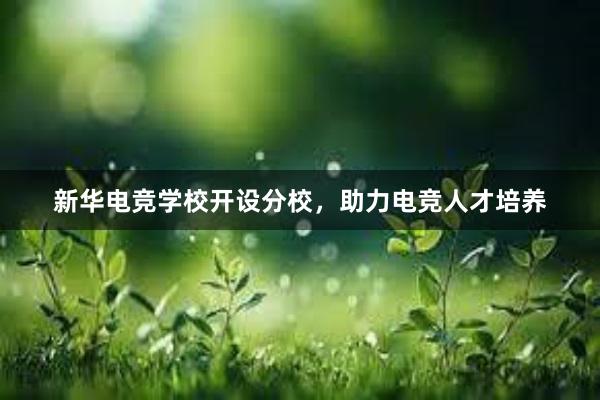 新华电竞学校开设分校，助力电竞人才培养