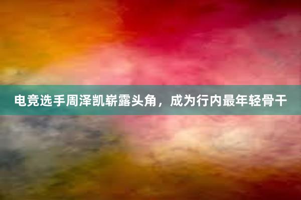 电竞选手周泽凯崭露头角，成为行内最年轻骨干