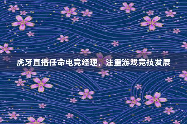 虎牙直播任命电竞经理，注重游戏竞技发展