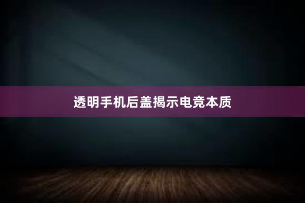 透明手机后盖揭示电竞本质